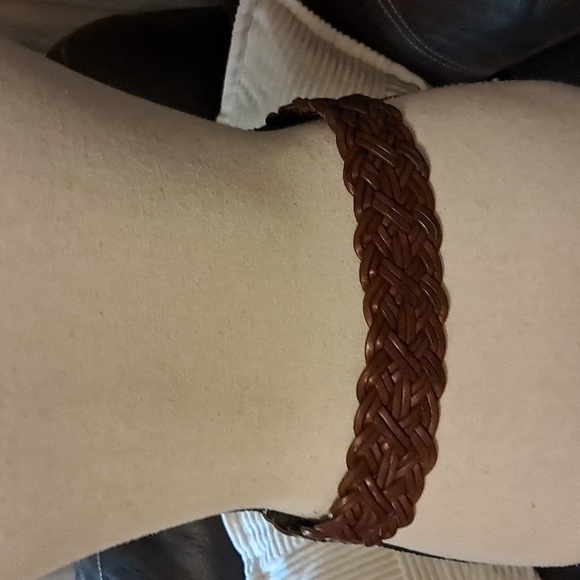 Women Braided Genuine Wide Leather Buckle Belt Made in Turkey Boho Size S - Picture 4 of 8